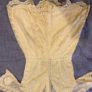 NWOT Socialite yellow lace romper